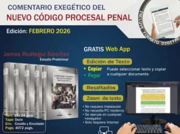 COMENTARIO EXEGÉTICO DEL NUEVO CÓDIGO PROCESAL PENAL (5 tomos - 2026) Estudio preliminar James Reátegui COMENTARIO EXEGÉTICO DEL NUEVO CÓDIGO PROCESAL PENAL (5 tomos - 2026) Estudio preliminar James Reátegui